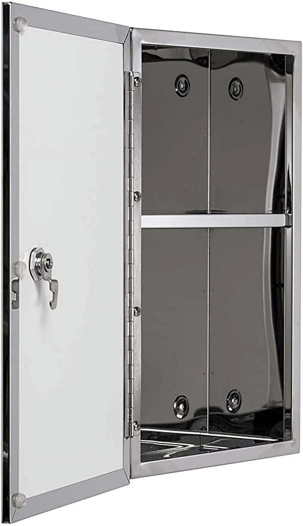 Croydex Trent Lockable Bathroom Storage Medicine Cabinet, Stainless Steel (15.7 x 9.8 in)