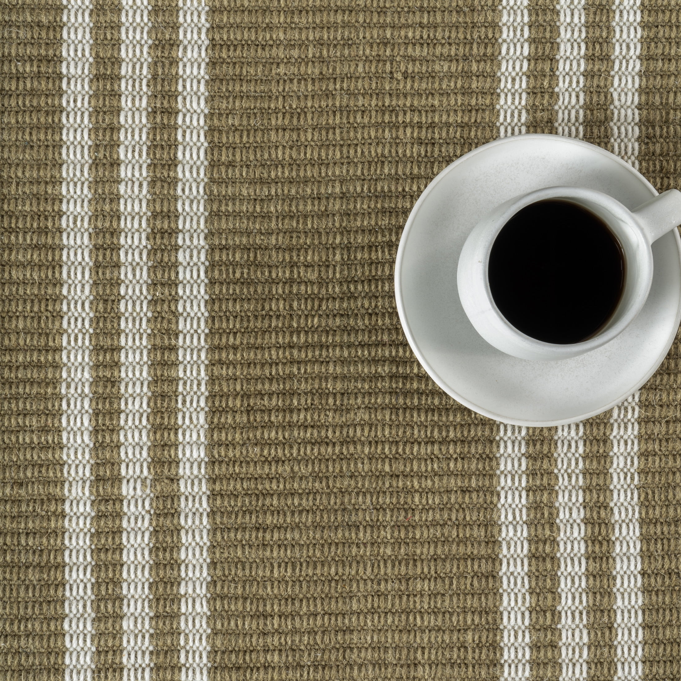 Rugs USA Hawthorn Striped Wool Area Rug, 4' x 6', Hawthorn Ivory