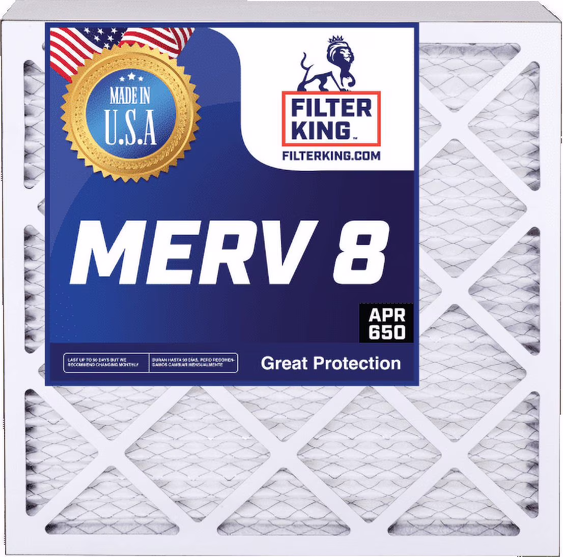 Filter King 16x25x4 Air Filter – 5-PACK – MERV 8 HVAC Pleated A/C Furnace Filters – MADE IN USA – Actual Size: 15.5 x 24.5 x 3.75″