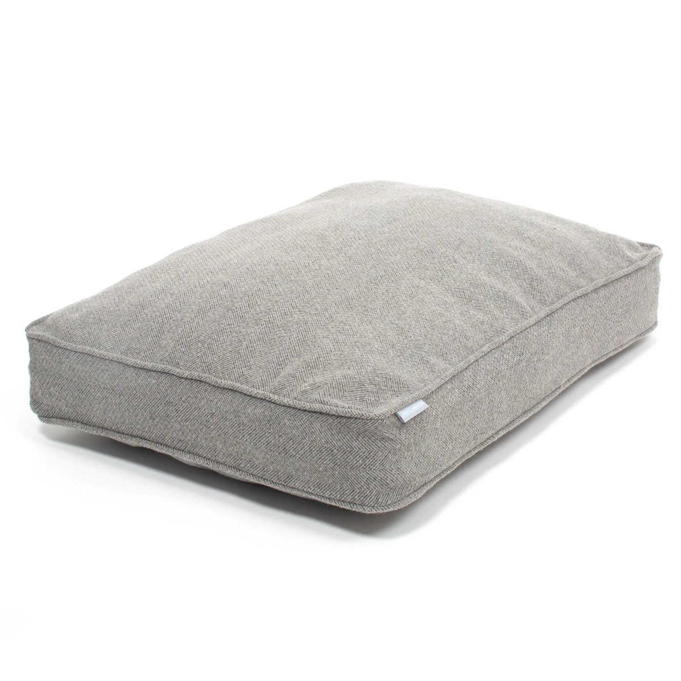 Dog Cushion in Pewter Herringbone Tweed