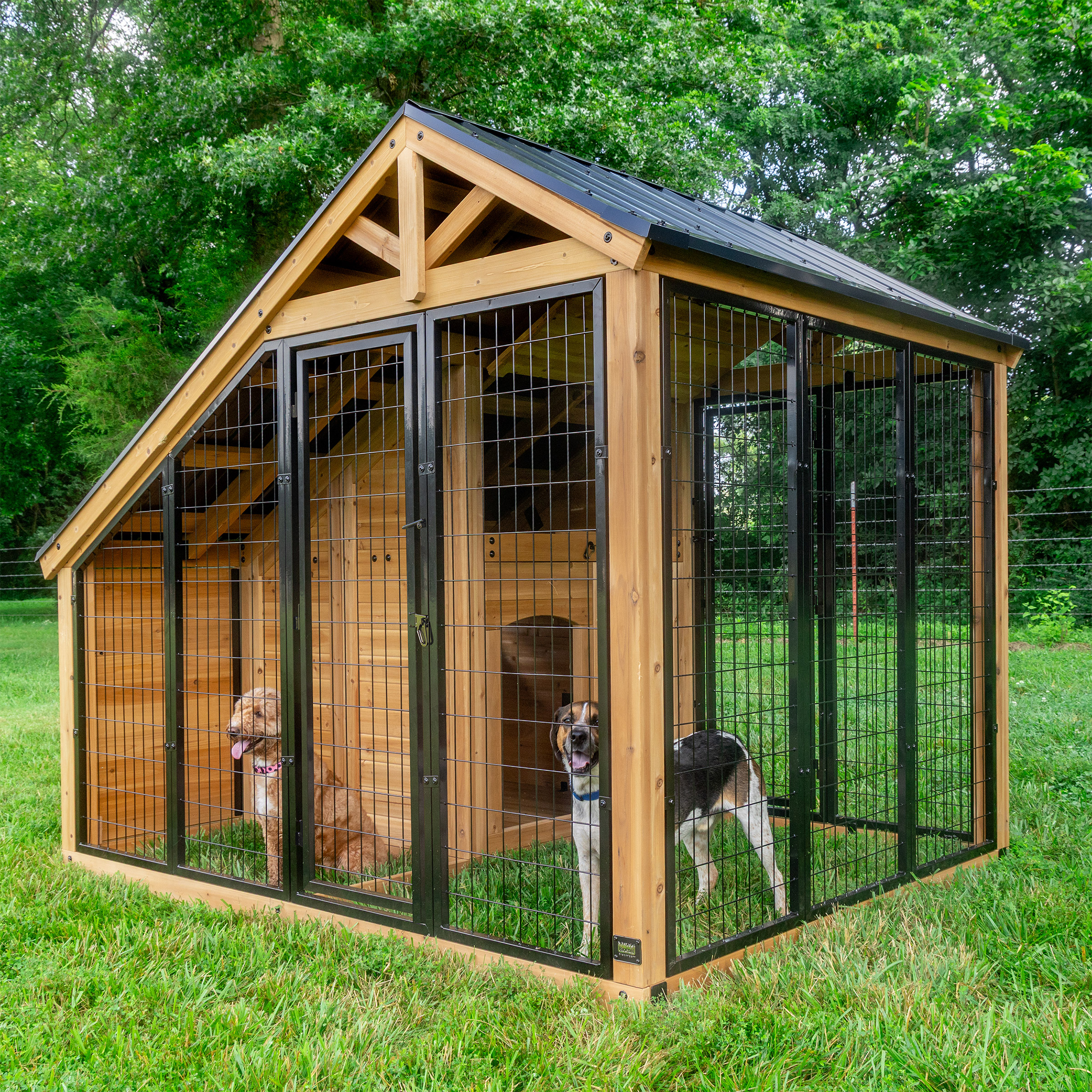 Backyard Discovery 7′ x 5′ Canine Cabin Cedar Wood Outdoor Dog Kennel