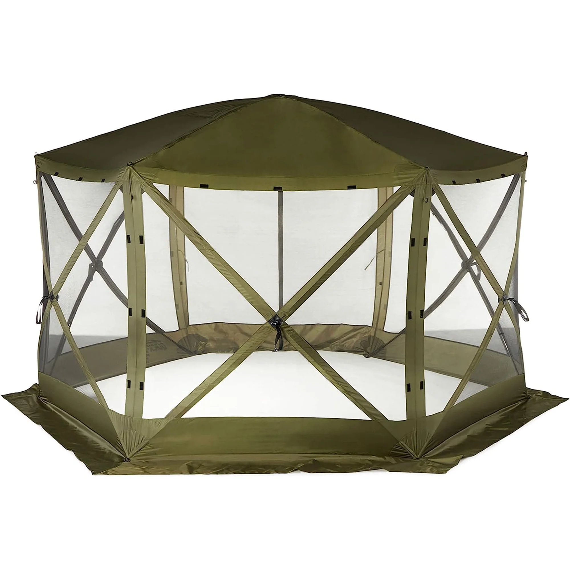 CLAM Quick-Set Pavilion 12.5 x 12.5' Portable Outdoor Canopy Shelter, Green