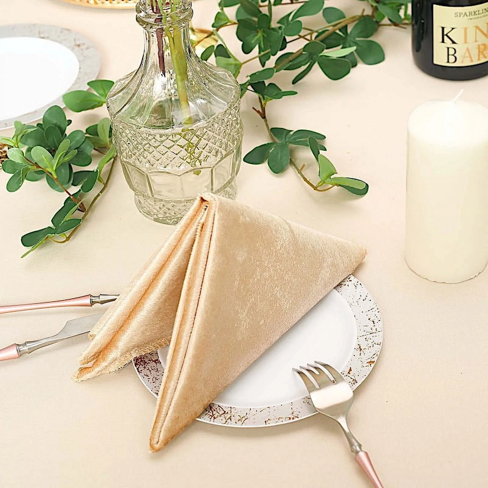 BalsaCircle 100 Pieces 20" x 20" Navy Blue Premium Velvet Napkins Linens