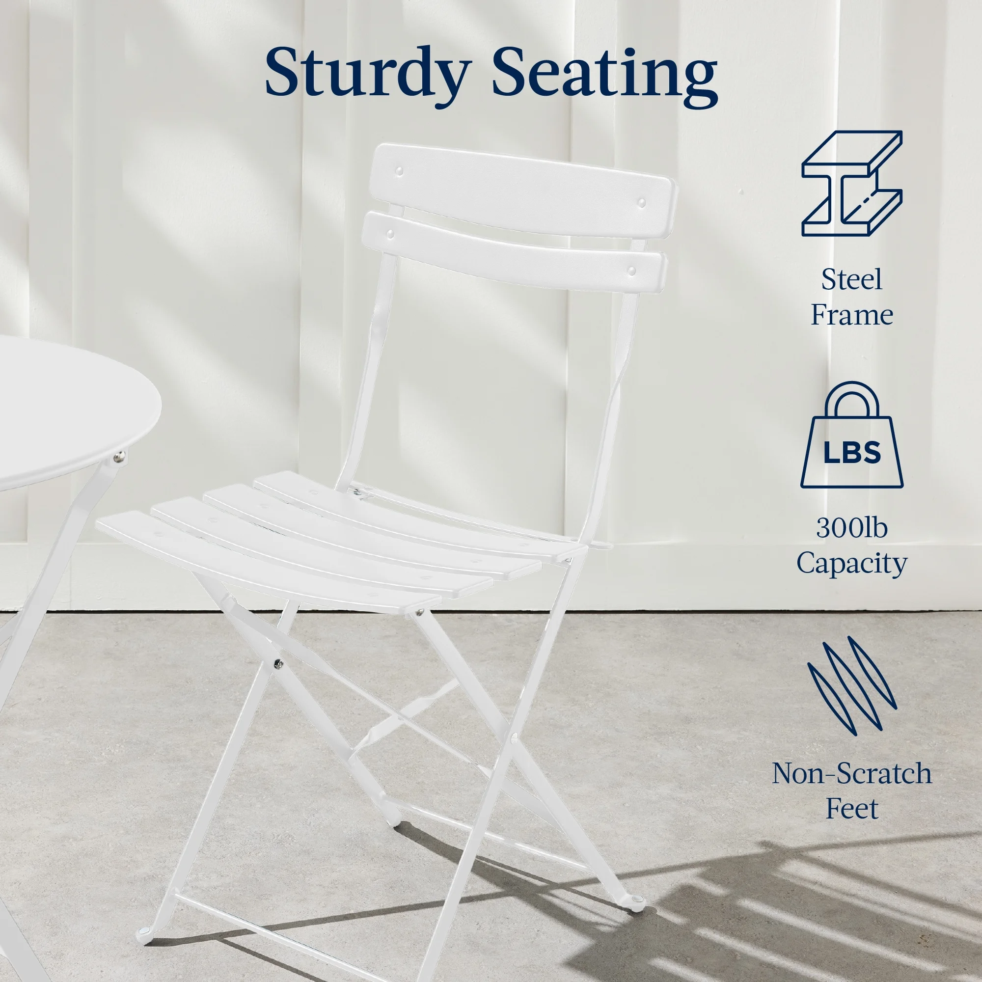 Best Choice Products 3-Piece Small Bistro Set, Folding Patio Furniture Set of 2 Chairs and Table - Black