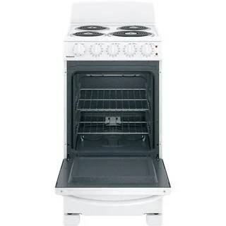20-inch electric oven with 4 cooking zones, freestanding, in white