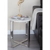 DecMode 31″ x 18″ White Ceramic Coffee Table with Marble Top, 1-Piece