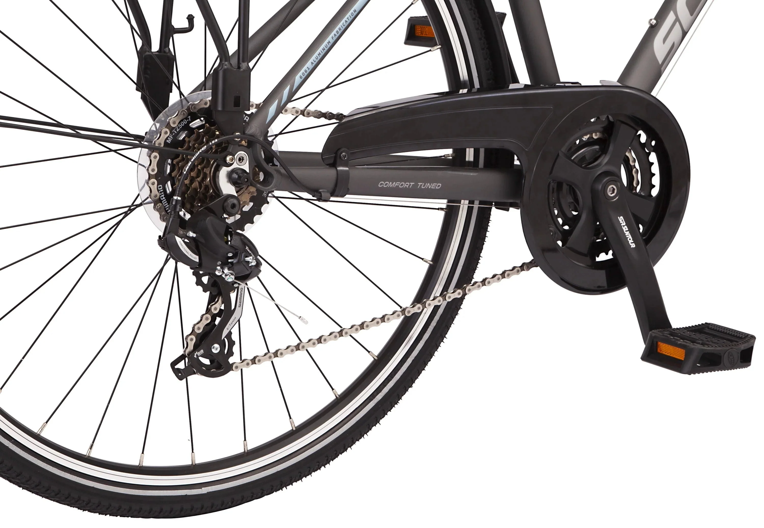 Schwinn Network 6c Hybrid Bike, 21 Speed, 19.5 Inch Frame, 700c Wheels, Gray