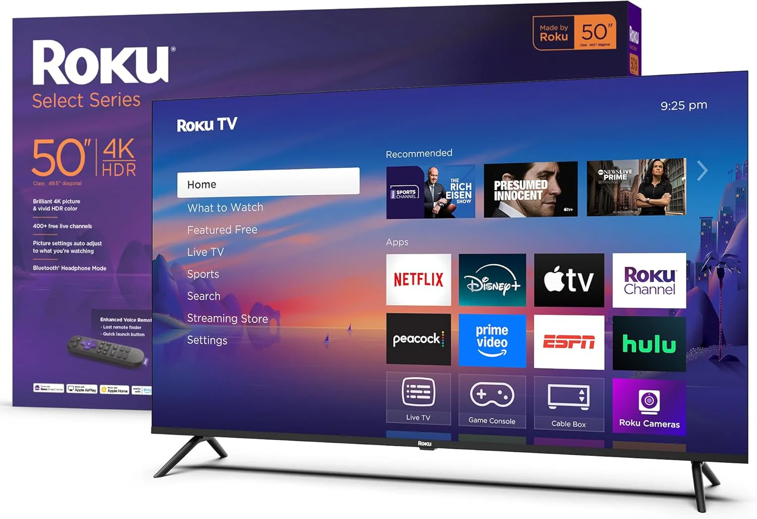 Roku 50″ Select Series 4K HDR Smart TV with Voice Remote