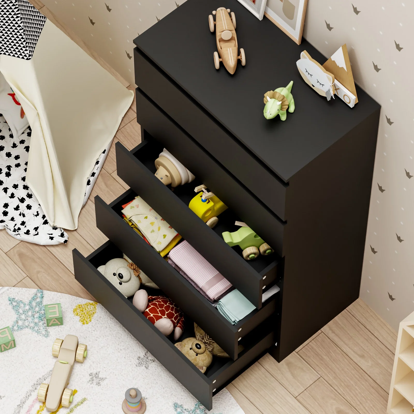 Hommpa Dresser for Bedroom, 48"H White Dresser for Closet, 5 Drawers Tall Wooden Modern Storage Chests of Drawers for Women, Living Room Furniture 27.5"L X 15.7"W X 48"H