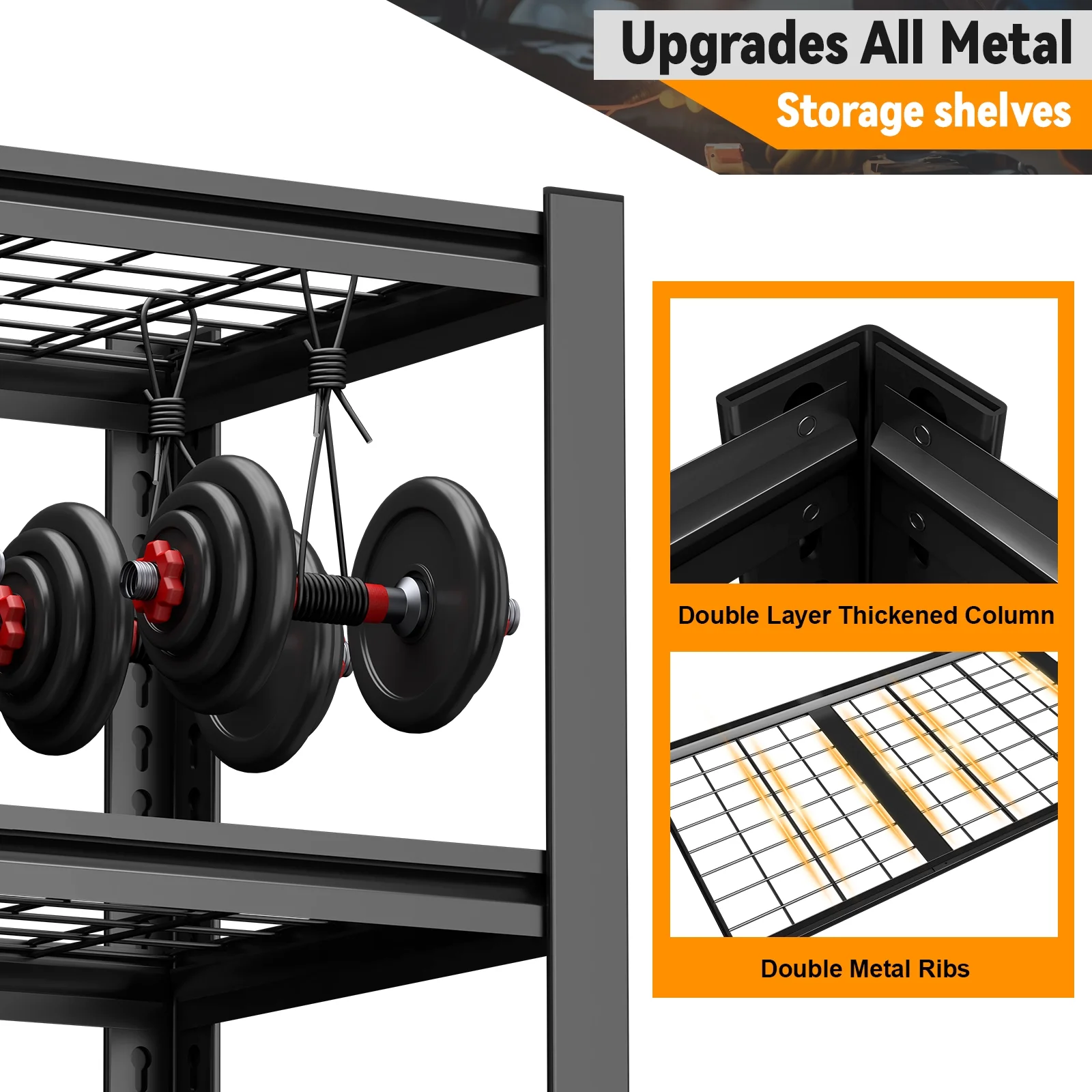 TrumanPick Storage Shelves 2500LBS Metal Wire Shelving Units Garage Storage Rack 48″W x 18″D x 72″H Heavy Duty Adjustable Industrial Shelving