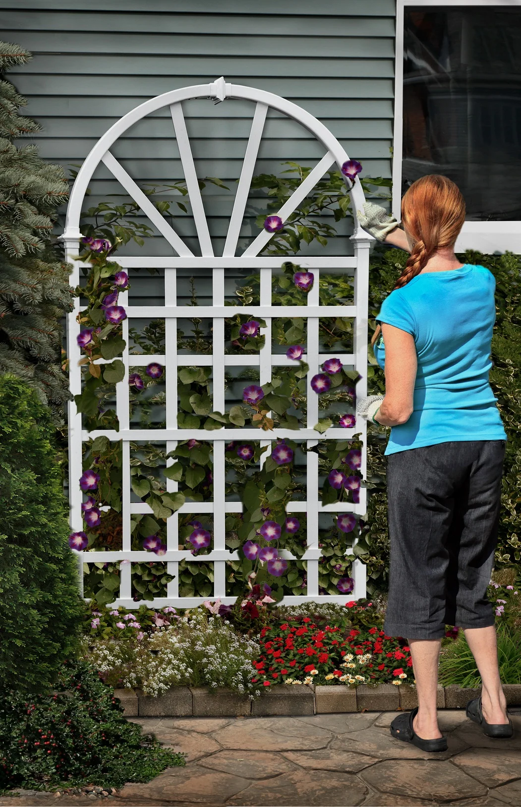 Vita 39″L x 77″H Athens Vinyl Trellis, White, VA68202