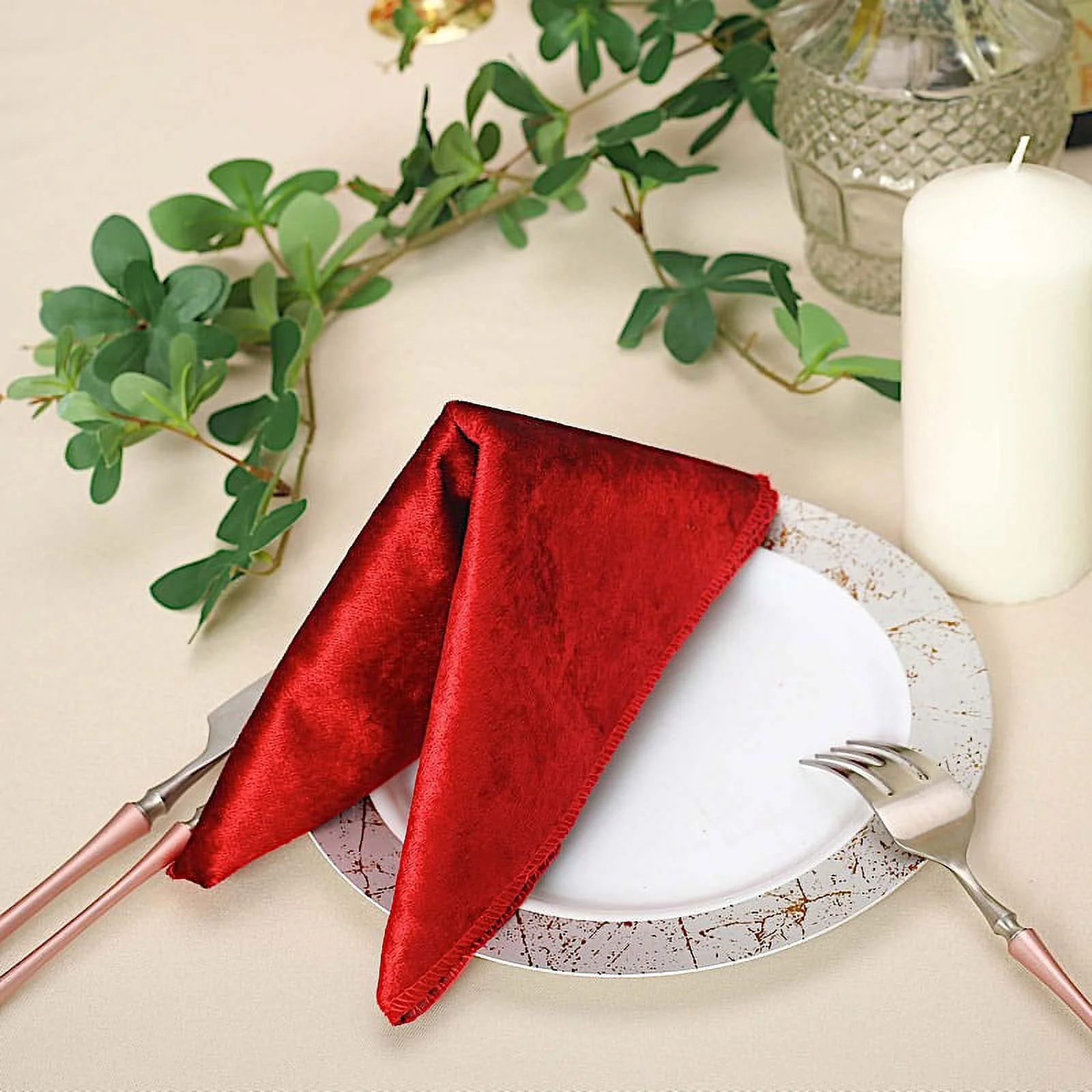 BalsaCircle 100 Pieces 20" x 20" Navy Blue Premium Velvet Napkins Linens
