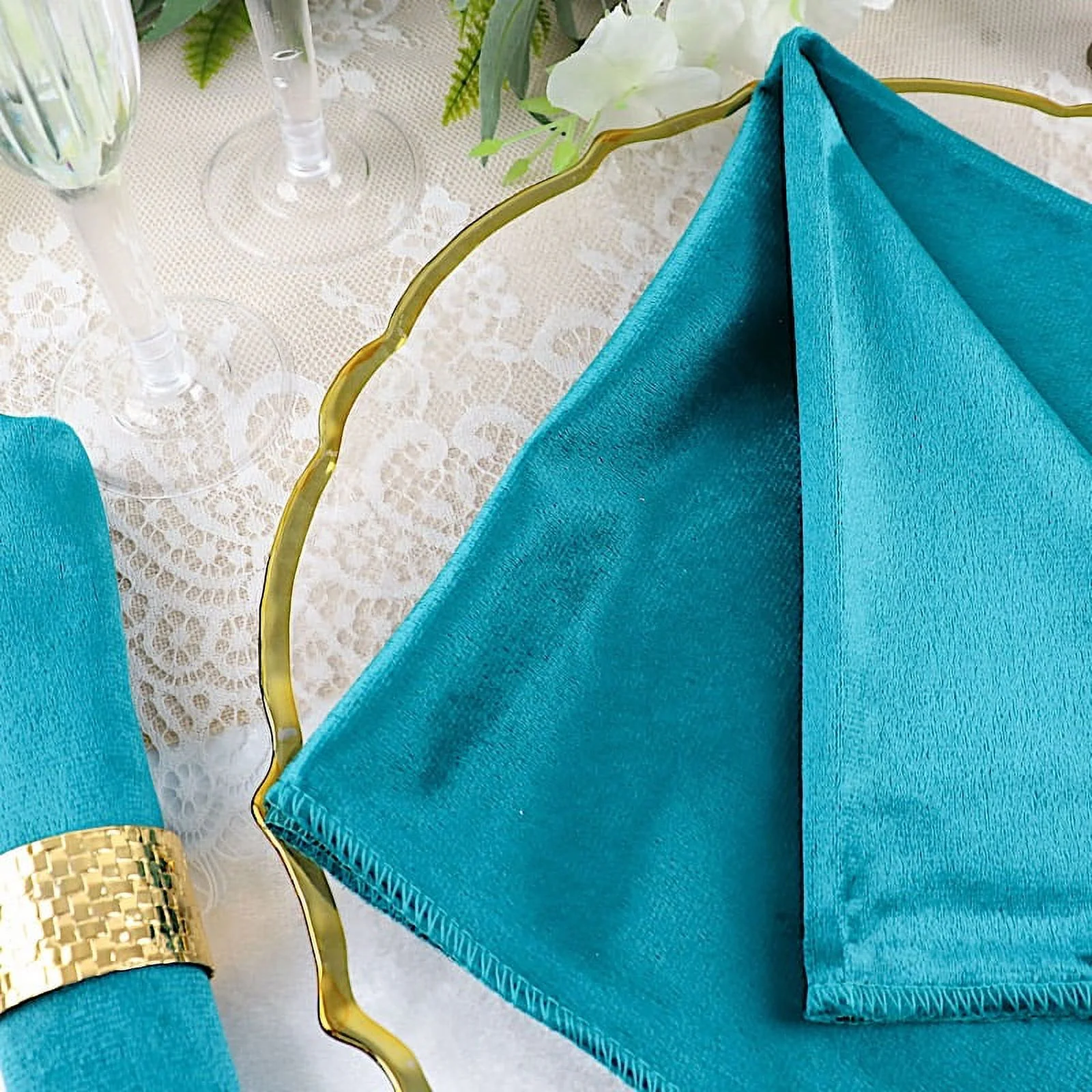 BalsaCircle 100 Pieces 20" x 20" Navy Blue Premium Velvet Napkins Linens