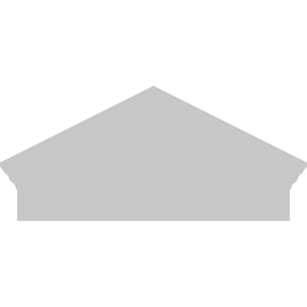 Ekena Millwork 52"W x 19-7/8"H x 2-3/4"P (Pitch 6/12) Peaked Cap Sunburst Architectural Grade PVC Combination Pediment