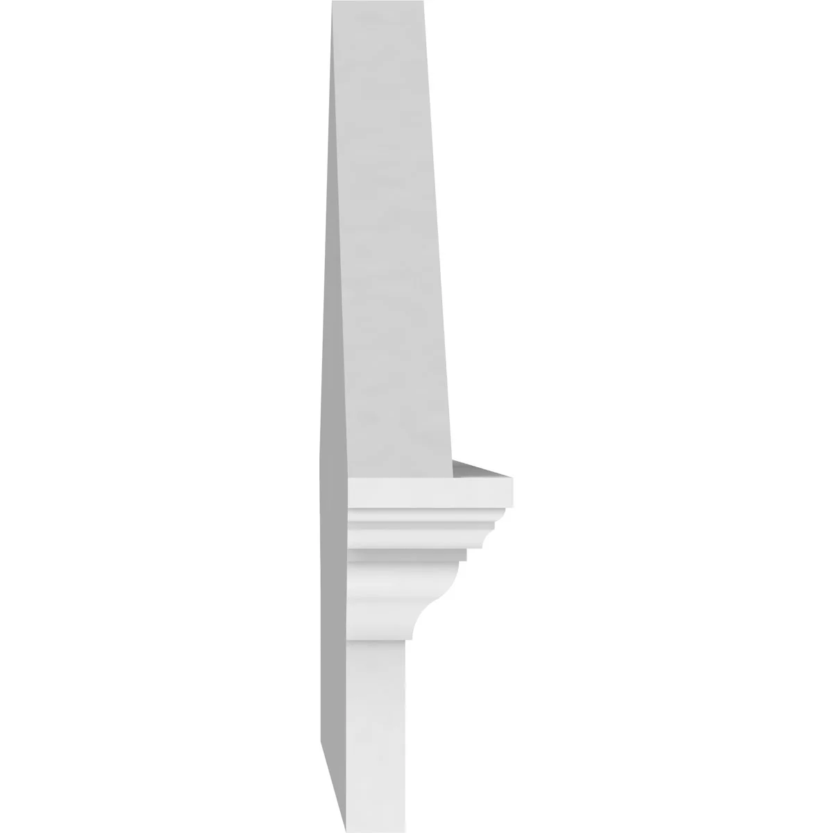 Ekena Millwork 52"W x 19-7/8"H x 2-3/4"P (Pitch 6/12) Peaked Cap Sunburst Architectural Grade PVC Combination Pediment