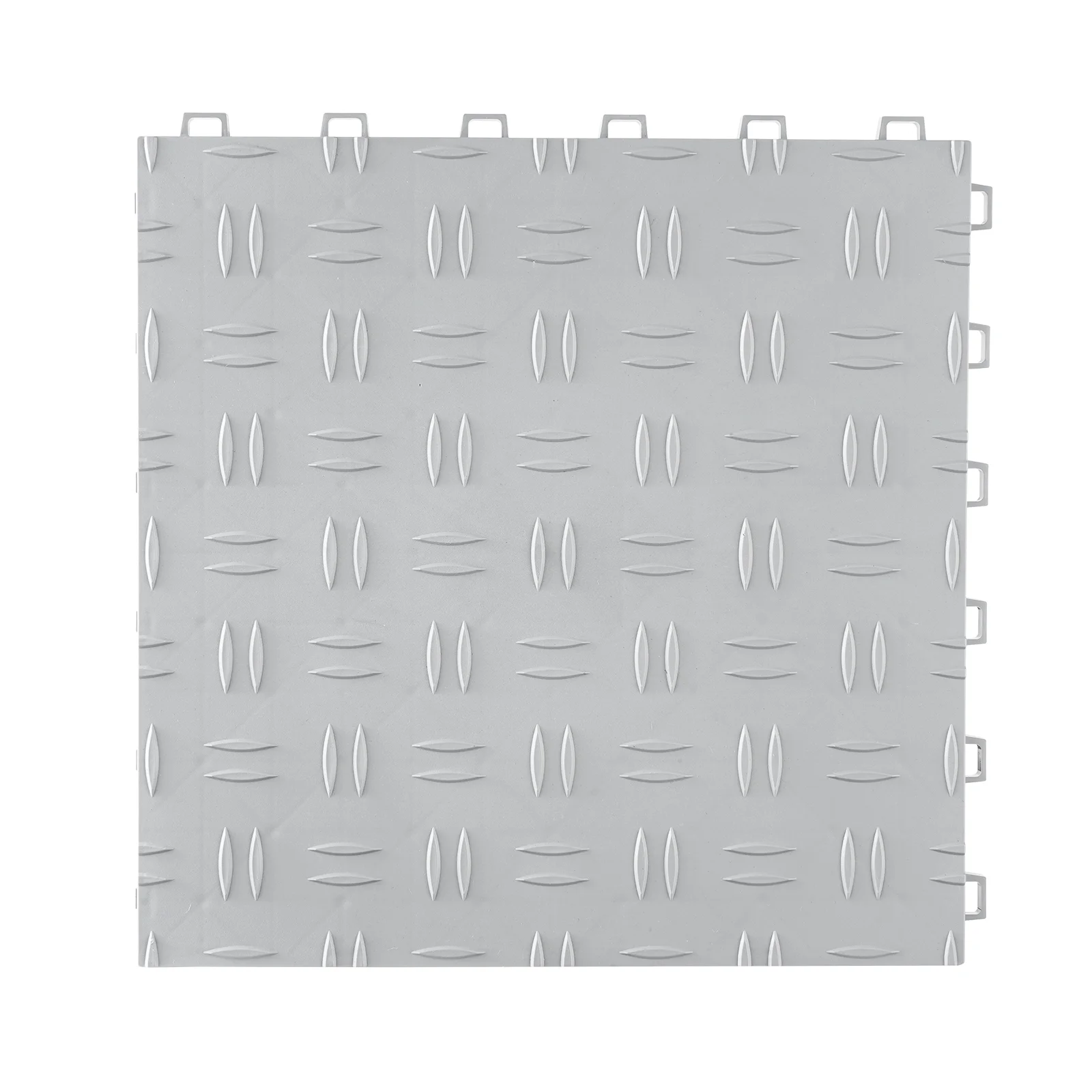 VEVOR Garage Tiles Interlocking, 12 x 12 x 0.53 inch 50 Pack Garage Floor Covering Tiles, Non-Slip Double-Sided Texture Garage Flooring Tiles, for Garages, Basements, Repair Shops, Silver