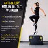 ZIVA 3-in-1 Plyometric Box - High Density PE Foam with No-Slip PVC Cover - Box Jump Exercise Equipment for Workout, Crossfit Training, and Step Exercises (20"x 24"x 30") - Black