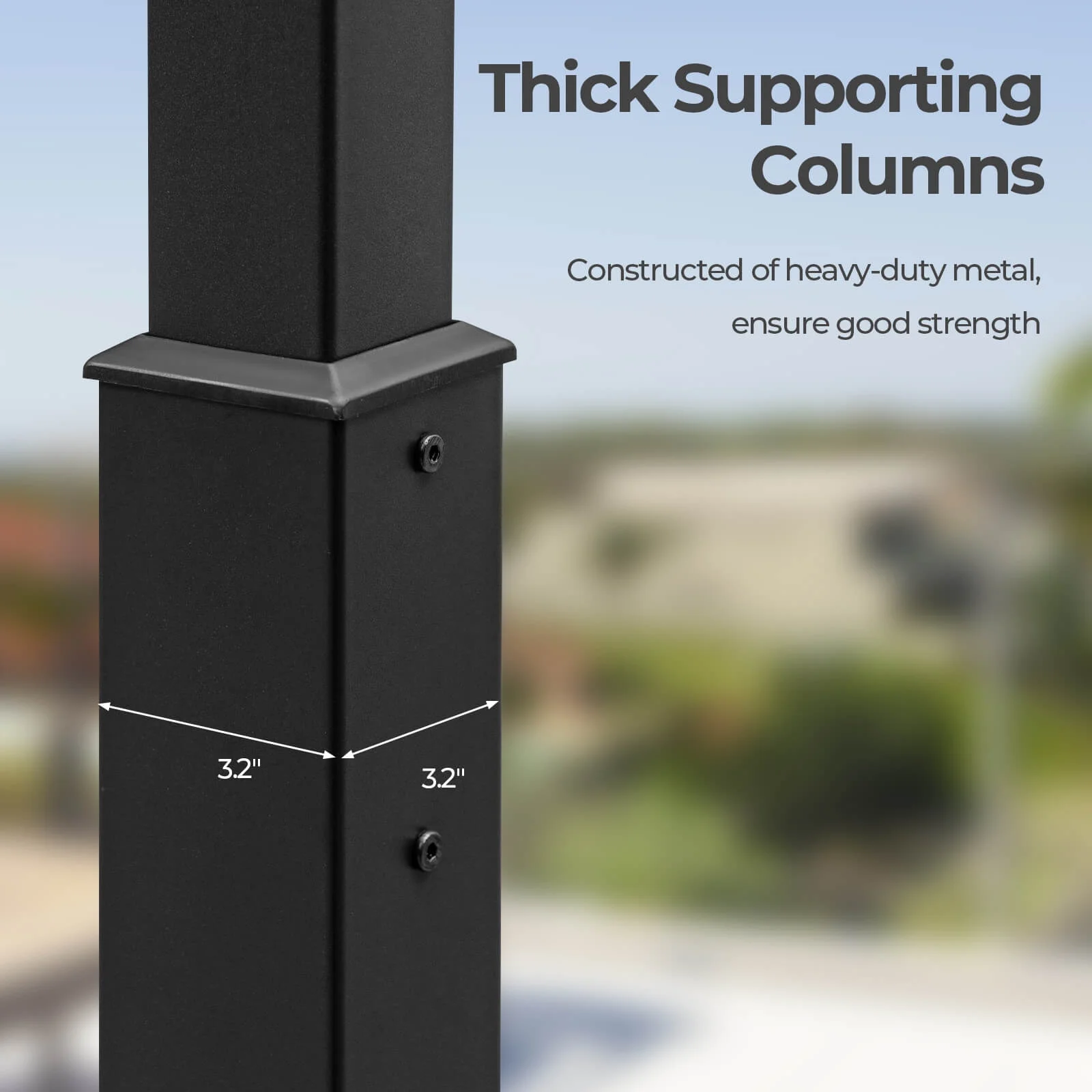 Costway 10' x 10' Outdoor Pergola with Retractable Canopy Heavy-Duty Metal Columns