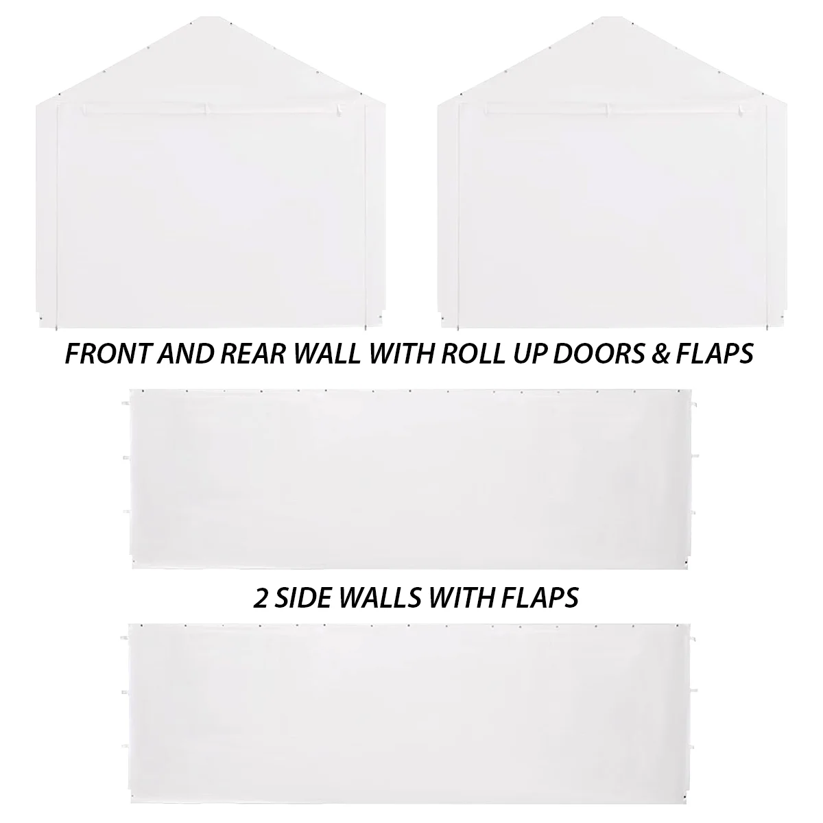 King Canopy 10' x 27' Carport Canopy Sidewall Kit w/ Flaps