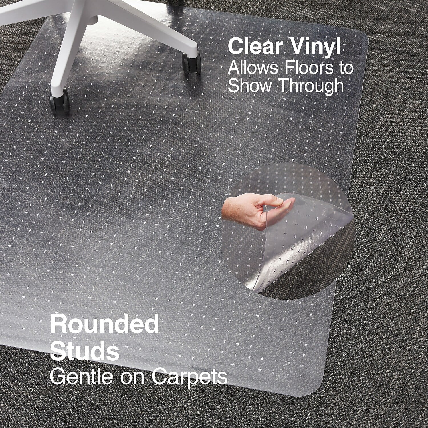Staples 46" x 60" Low Pile Carpet Chair Mat Rectangular 567302
