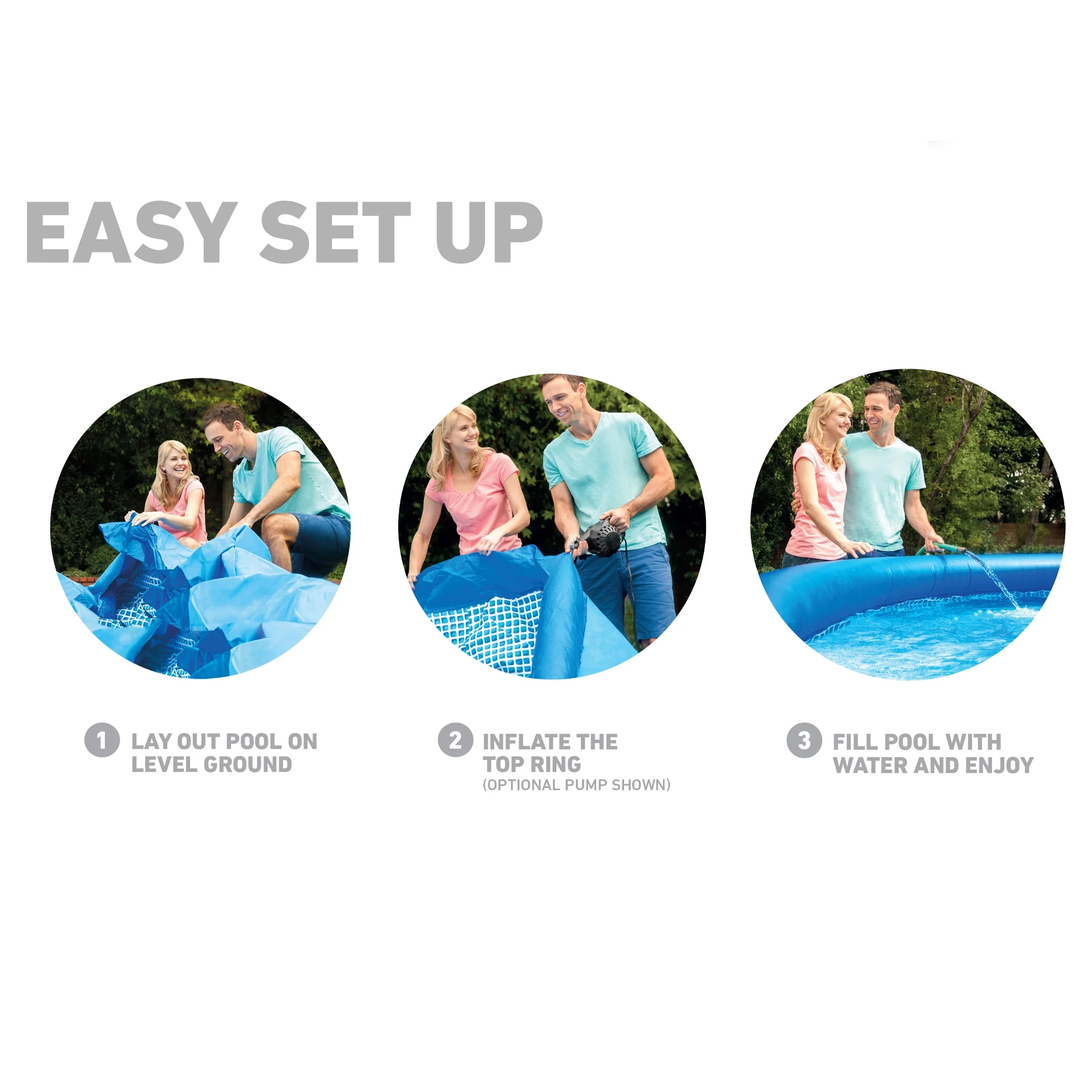 Intex 10' x 30" Easy Set Above Ground Swimming Pool With Filter Pump