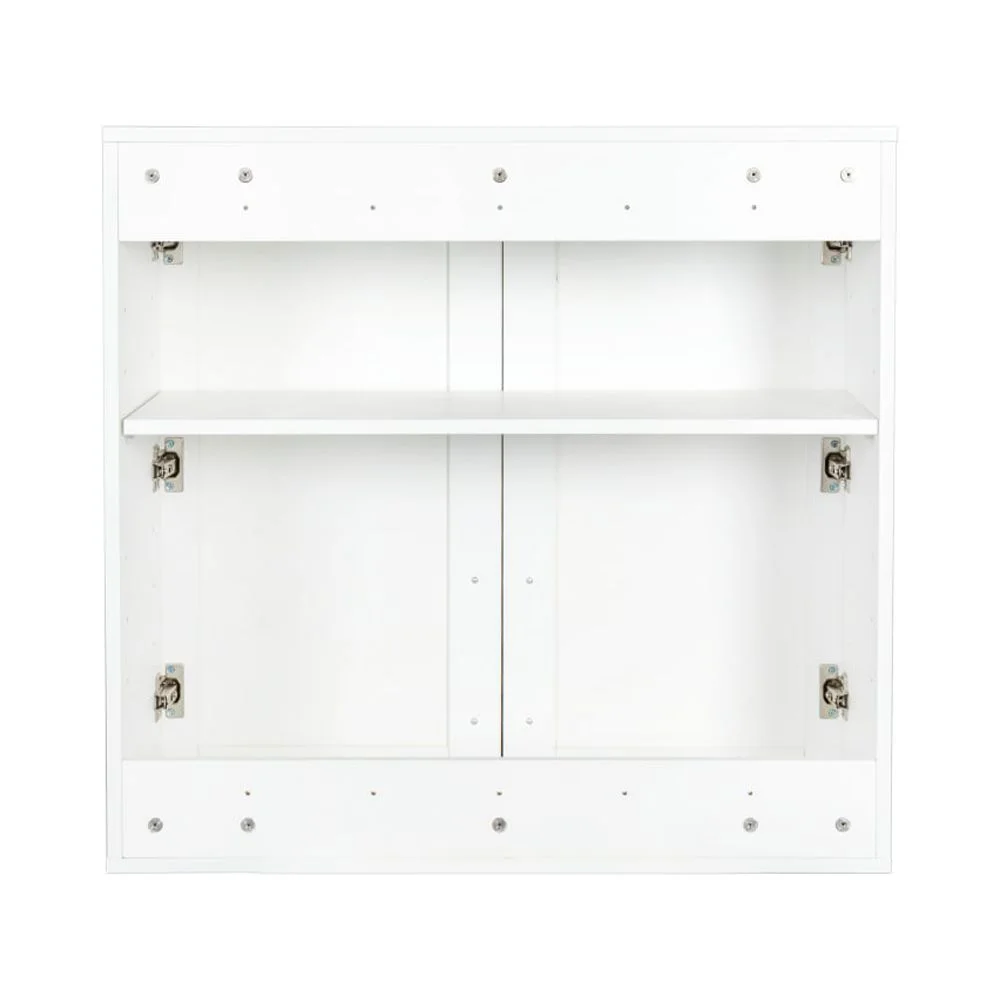 Stackable Wall Cabinet,Hanging Wall Mount Storage Cabinet with Adjustable Shelves and Doors,Sideboard Buffet Cupboard,Console Table,White Wood Finish,11.81 "D x 31.50"W x 29.92 "H