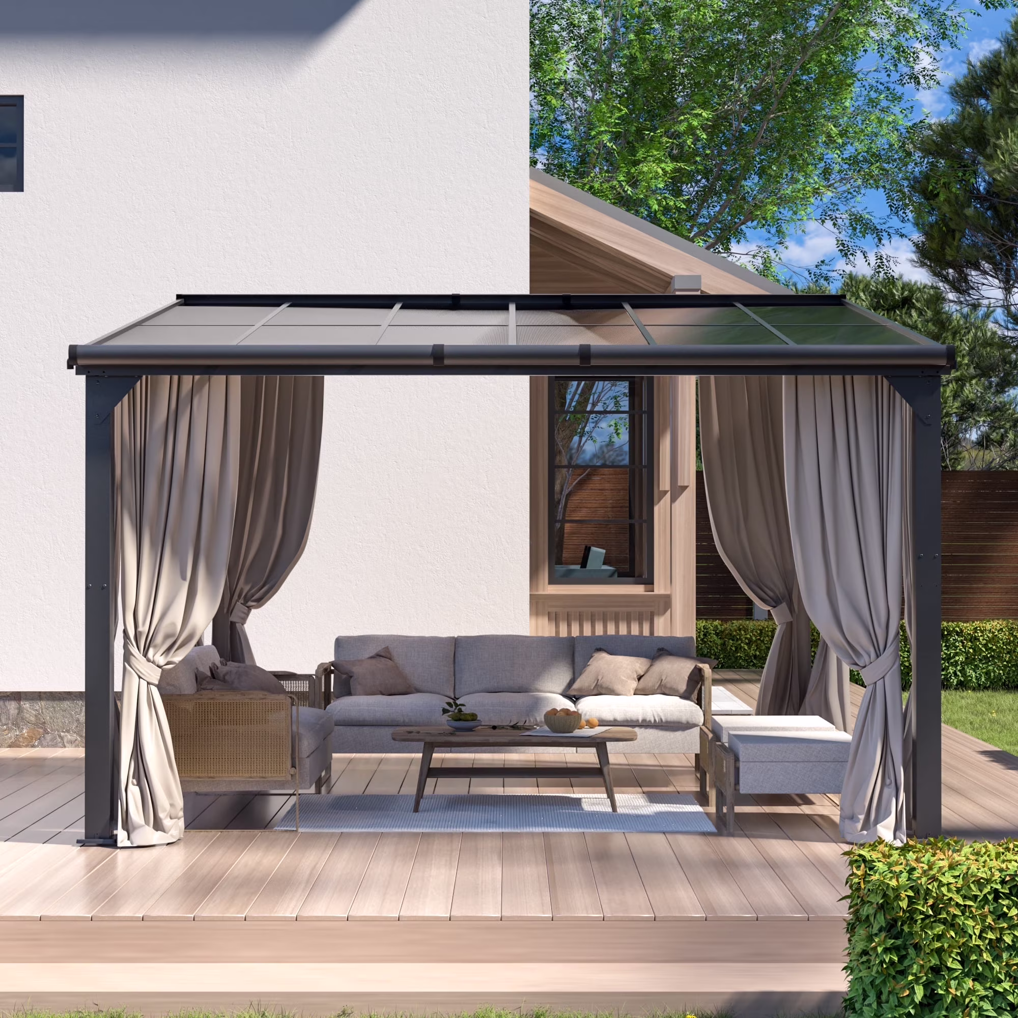 Jaxpety 14 x 10 ft. Hardtop Gazebo Outdoor Awnings for Patio, Backyard, Porch