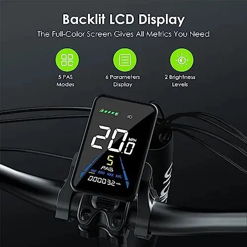Oraimo Electric Bike, 750W-1000W Motor, 45-Mile Range, 557Wh Hidden Battery, 7-Speed Gear System