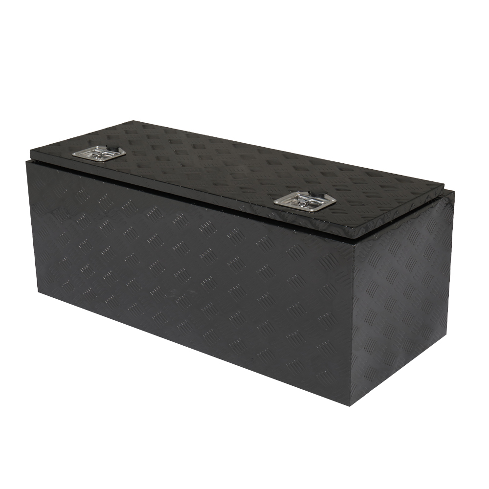 IVV Aluminum Truck Trailer Tool Box Pickup Underbody Truck Bed Storage Toolbox RV Trailer Organizer with T-Handle Latch Dual Lock Keys - Black, 42"L x 18"W x 17"H