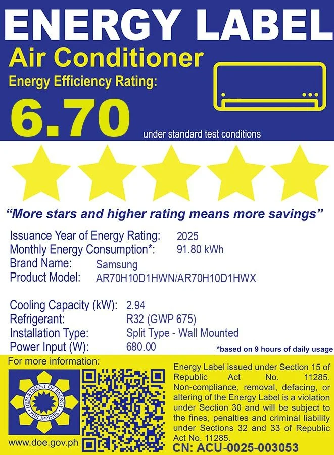 1 HP Split Air Conditioner Inverter for Home Cooling Configuration B