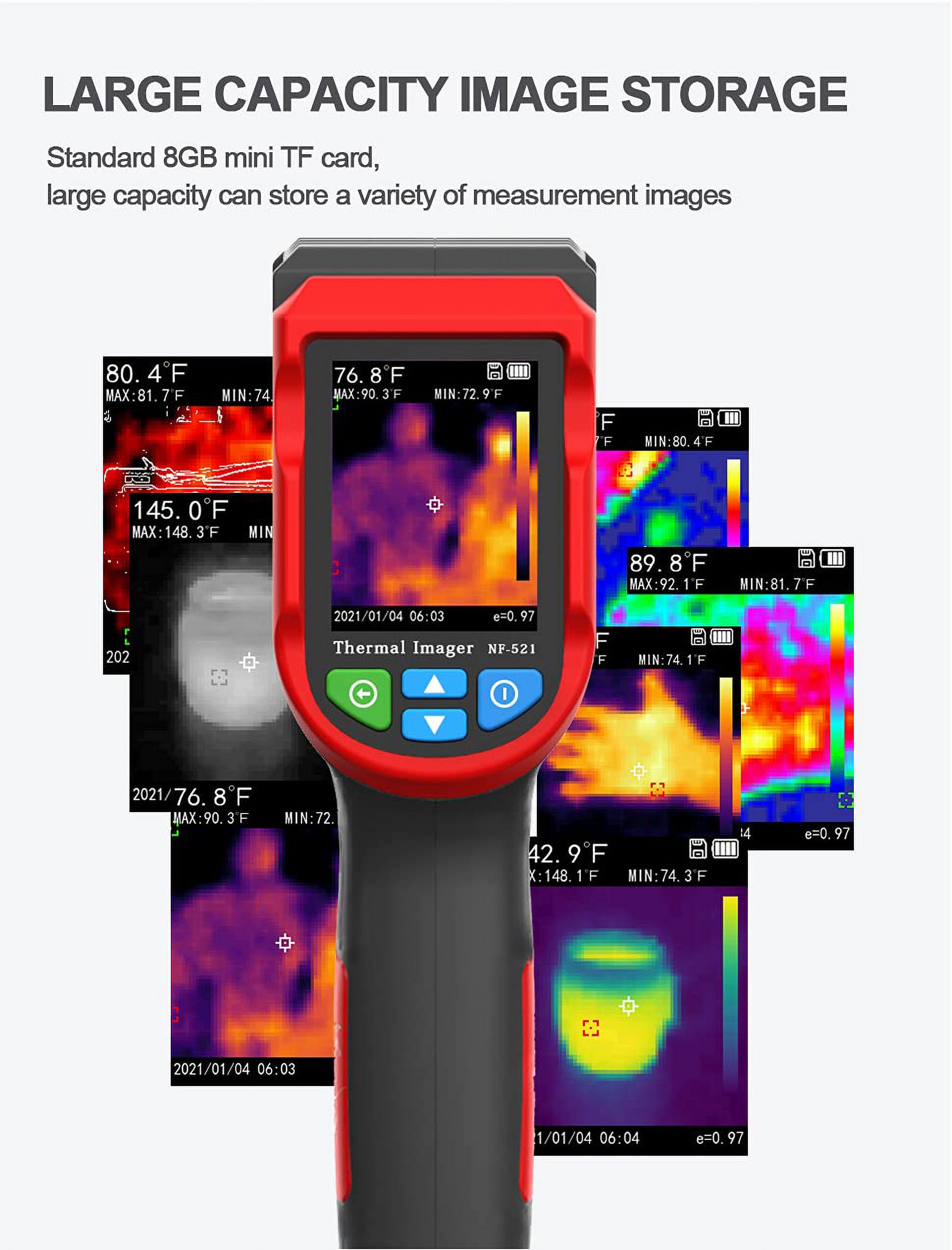 NOYAFA NF-521 Infrared Thermal Camera Industrial Thermal Imaging High Resolution Pixel Handheld Temperature Imaging Imager Used in Various Fields with 2.4 TFT LCD Display