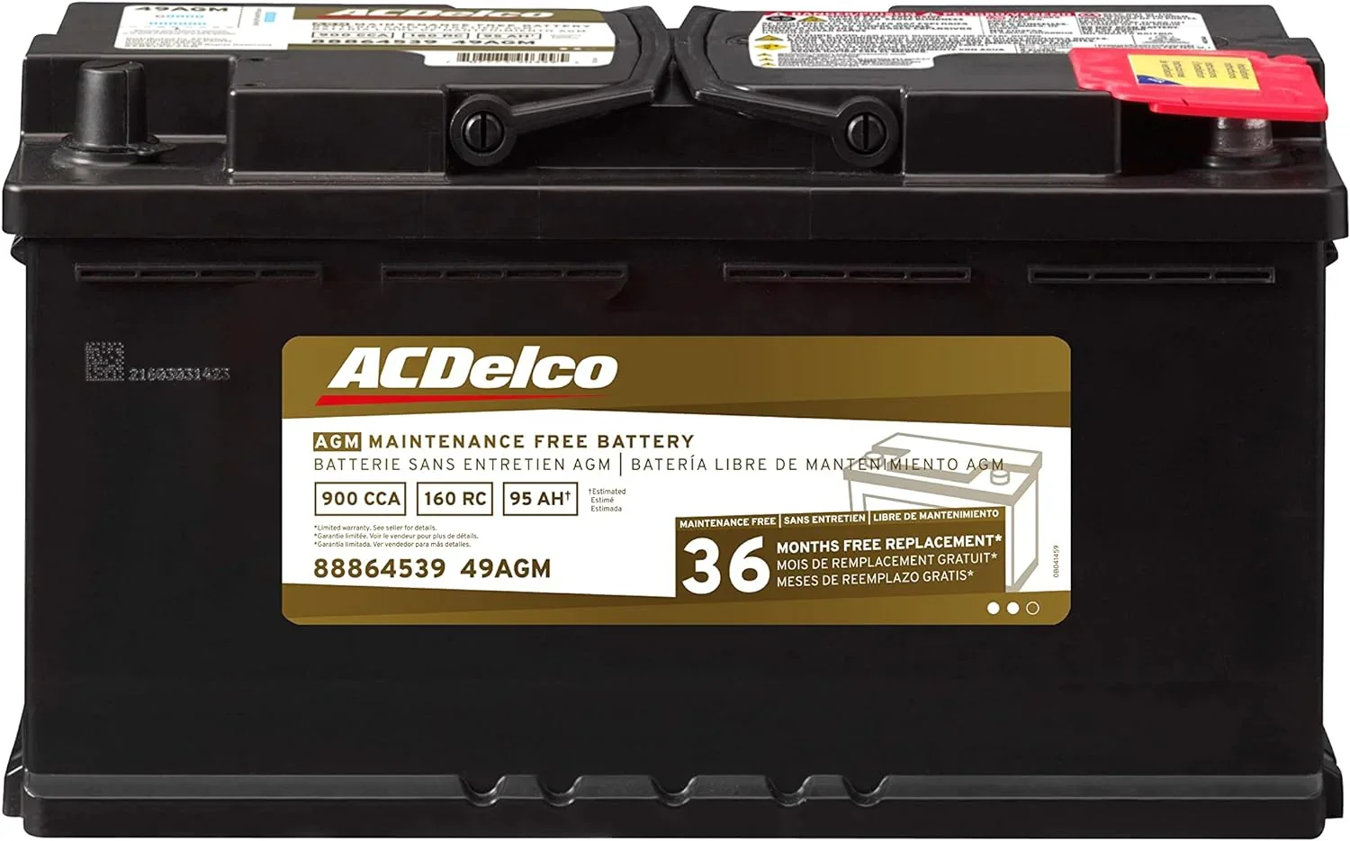 ACDelco Gold BCI Group 49 Battery, 13.9 x 6.9 x 7.5 in – 49AGM