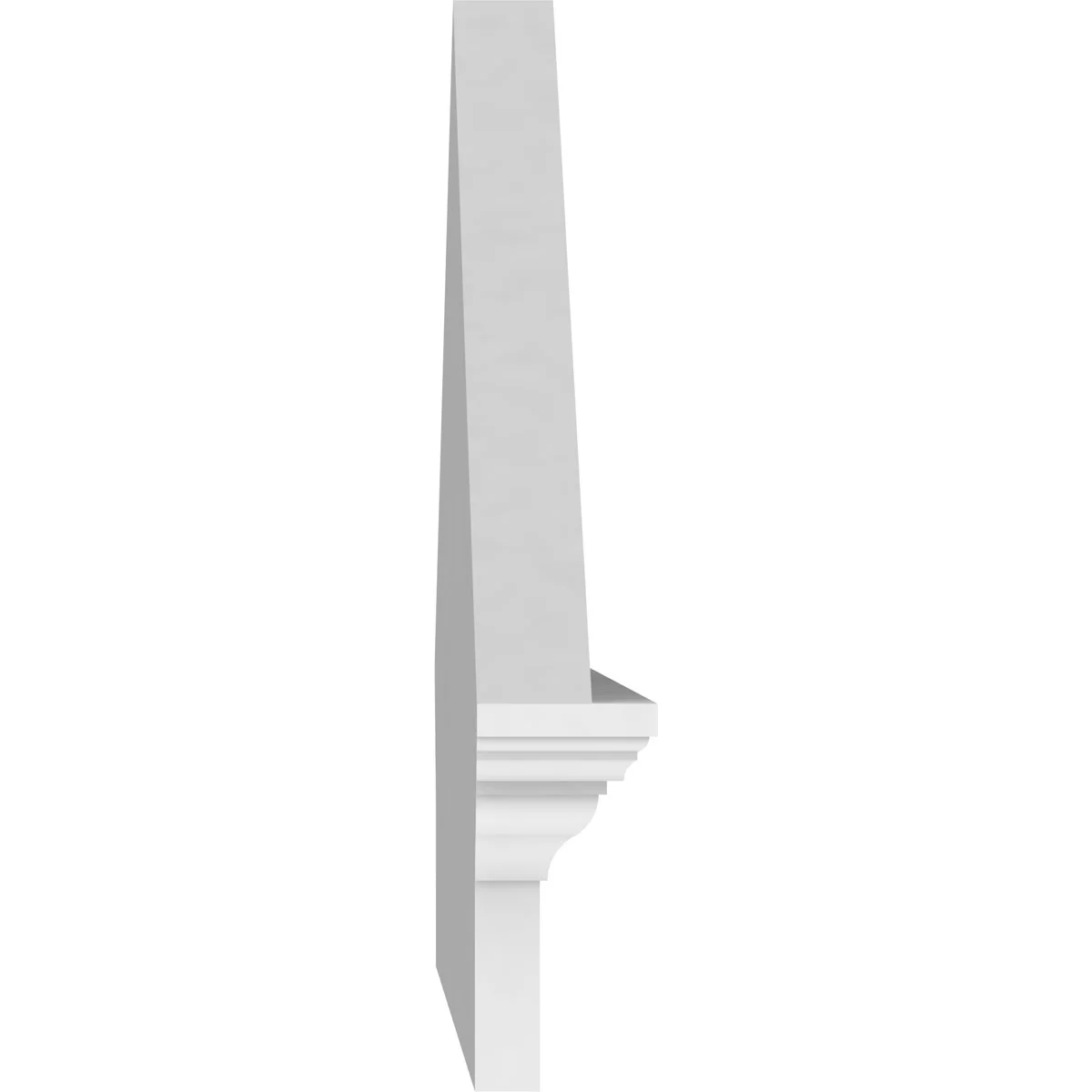 Ekena Millwork 52"W x 19-7/8"H x 2-3/4"P (Pitch 6/12) Peaked Cap Sunburst Architectural Grade PVC Combination Pediment