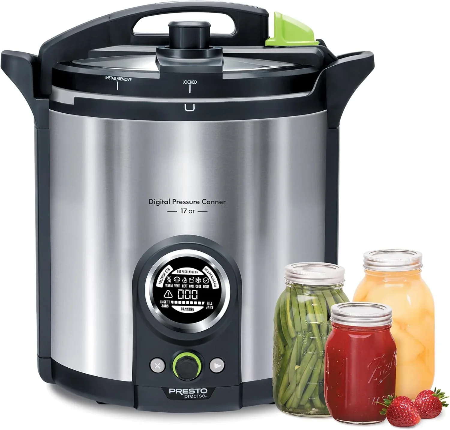Presto 02152 17-Quart Digital Pressure Canner – Digital Display, Waterbath Capable