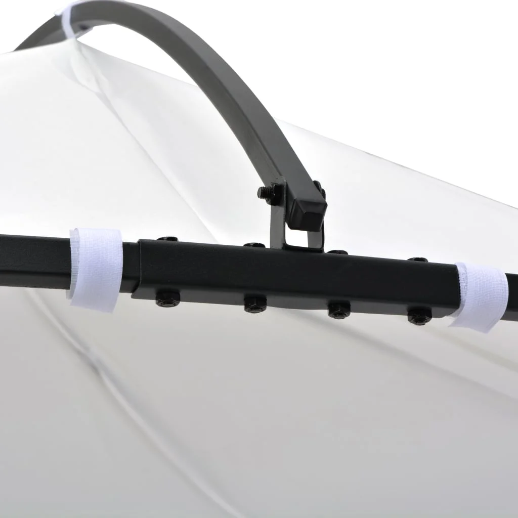 vidaXL Outdoor 9.8 x 9.5 Round Canopy Pavilion, UV & Water-Resistant, White & Black
