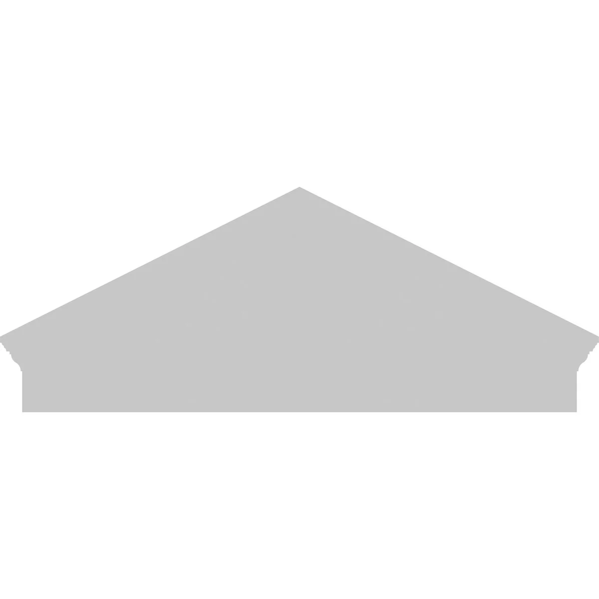 Ekena Millwork 52"W x 19-7/8"H x 2-3/4"P (Pitch 6/12) Peaked Cap Sunburst Architectural Grade PVC Combination Pediment