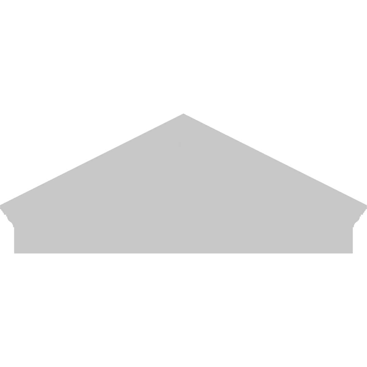 Ekena Millwork 52"W x 19-7/8"H x 2-3/4"P (Pitch 6/12) Peaked Cap Sunburst Architectural Grade PVC Combination Pediment