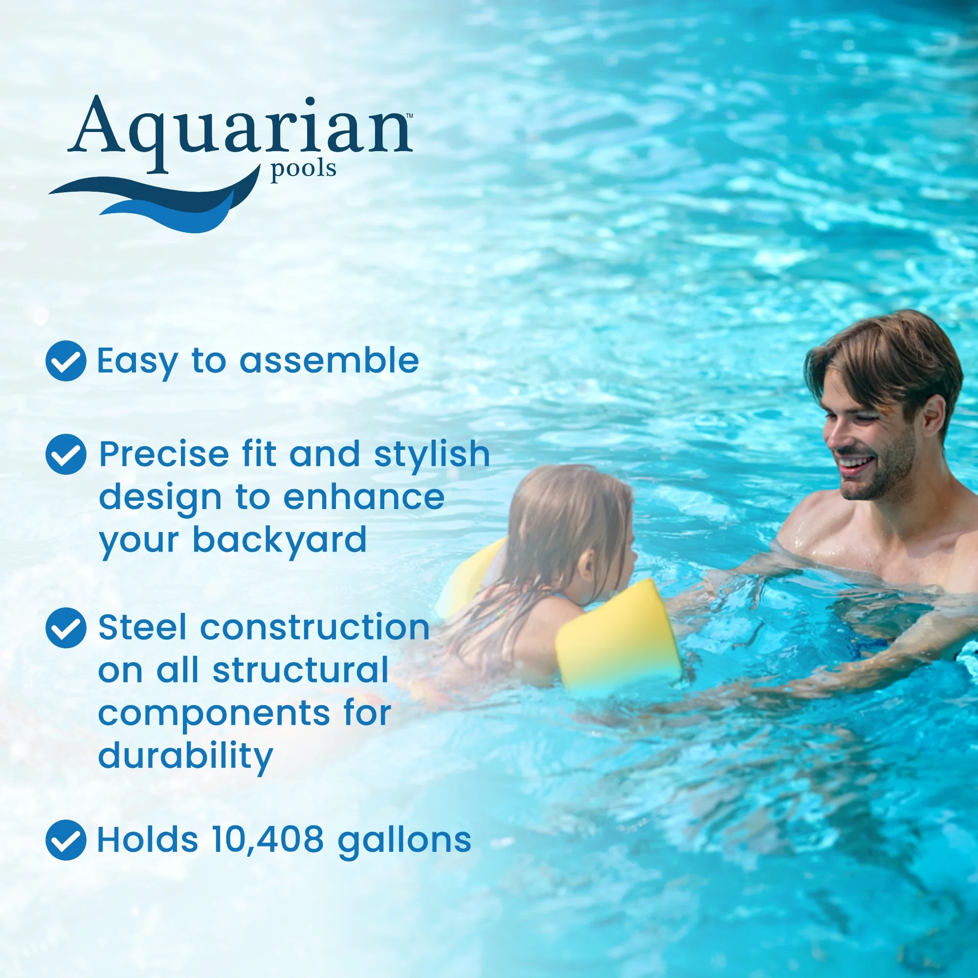 Aquarian Phoenix 18' x 52" Steel Frame DIY Family Size Above Ground Pool