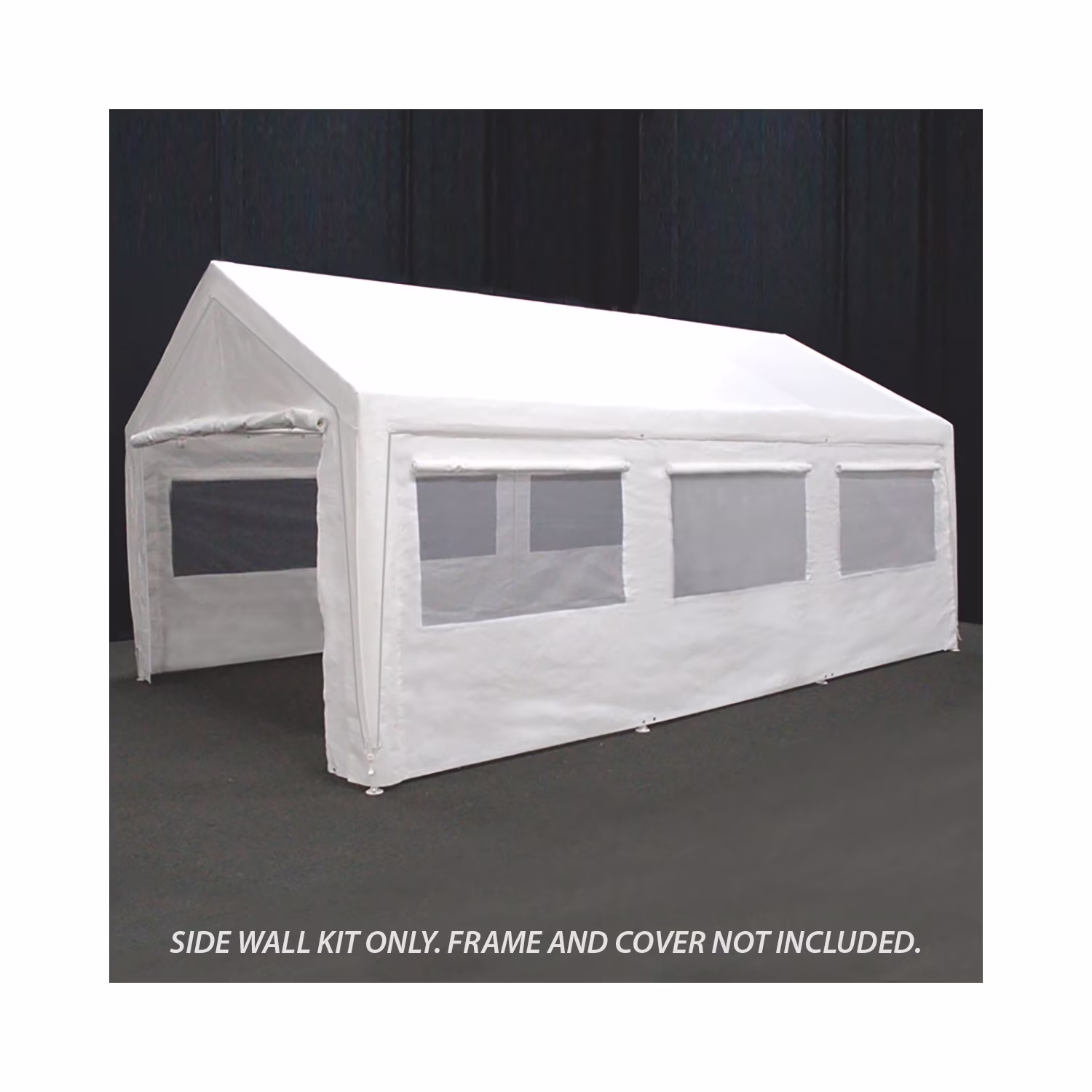 King Canopy 10′ x 20′ Carport Canopy Sidewall Kit w/ Bug Screen Windows