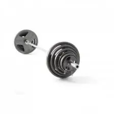 Gold’s Gym 300 lb Olympic Weight Set With Barbell, Plates, Collars And Storage Rack – WGGOP300