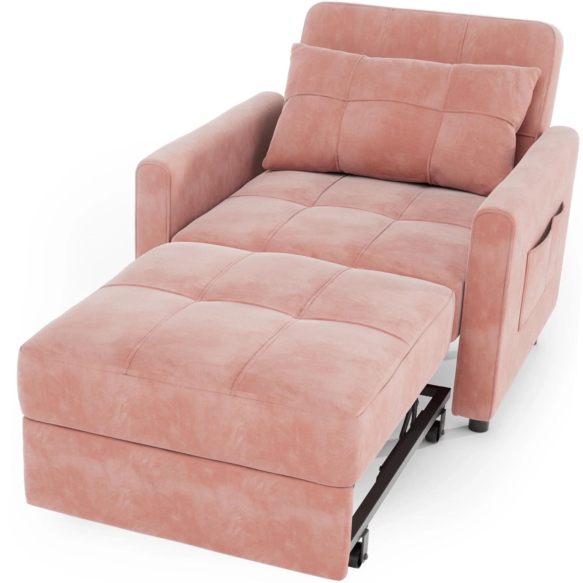 3-in-1 Adjustable Sleeper Sofa Bed, Pull Out Chair Sofa, Convertible Folding Bed for Living Room