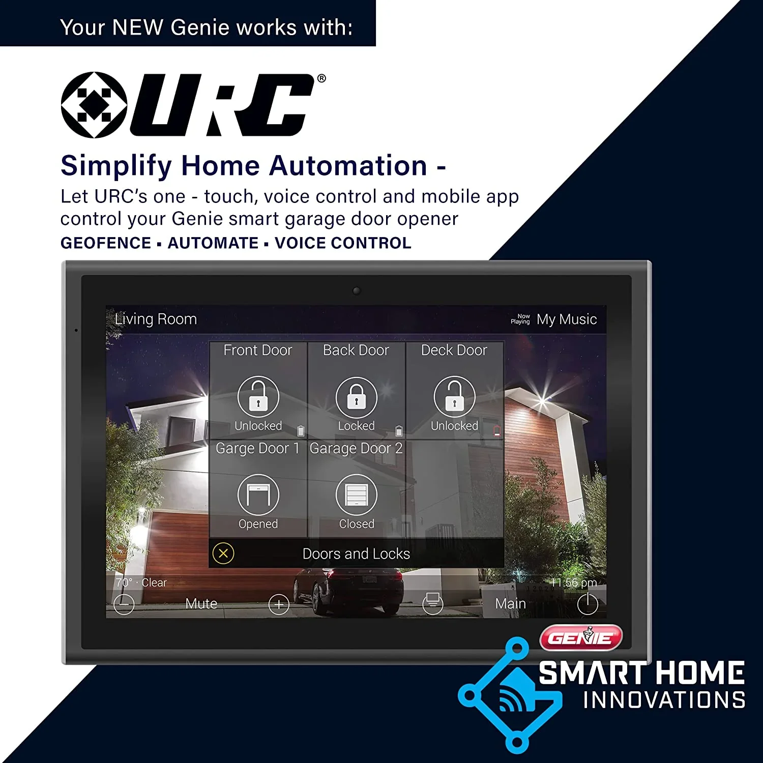 Genie Wall Mount Smart Garage Door Opener With Aladdin Connect - 6172H-O