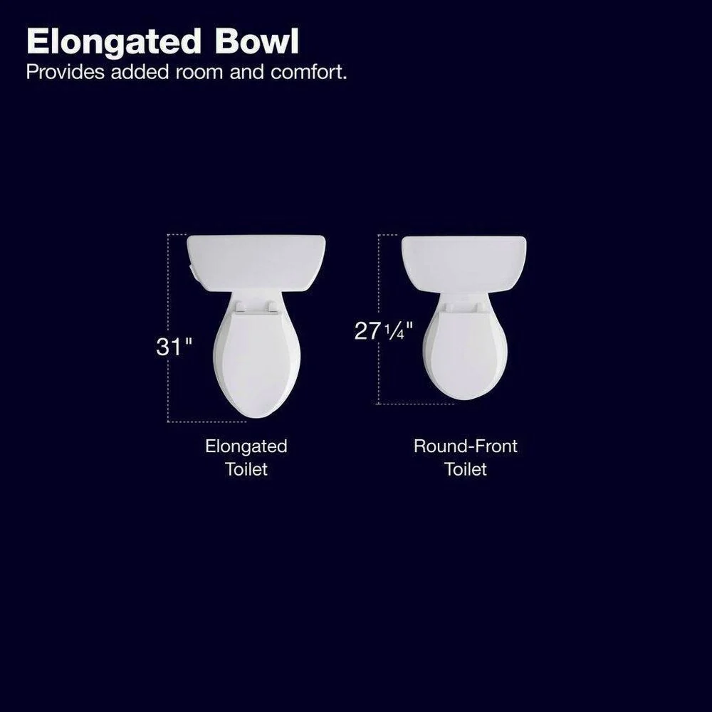 KOHLER Highline Arc Extra Tall 2-Piece Elongated Toilet, White, 1.28 GPF - 78305-0