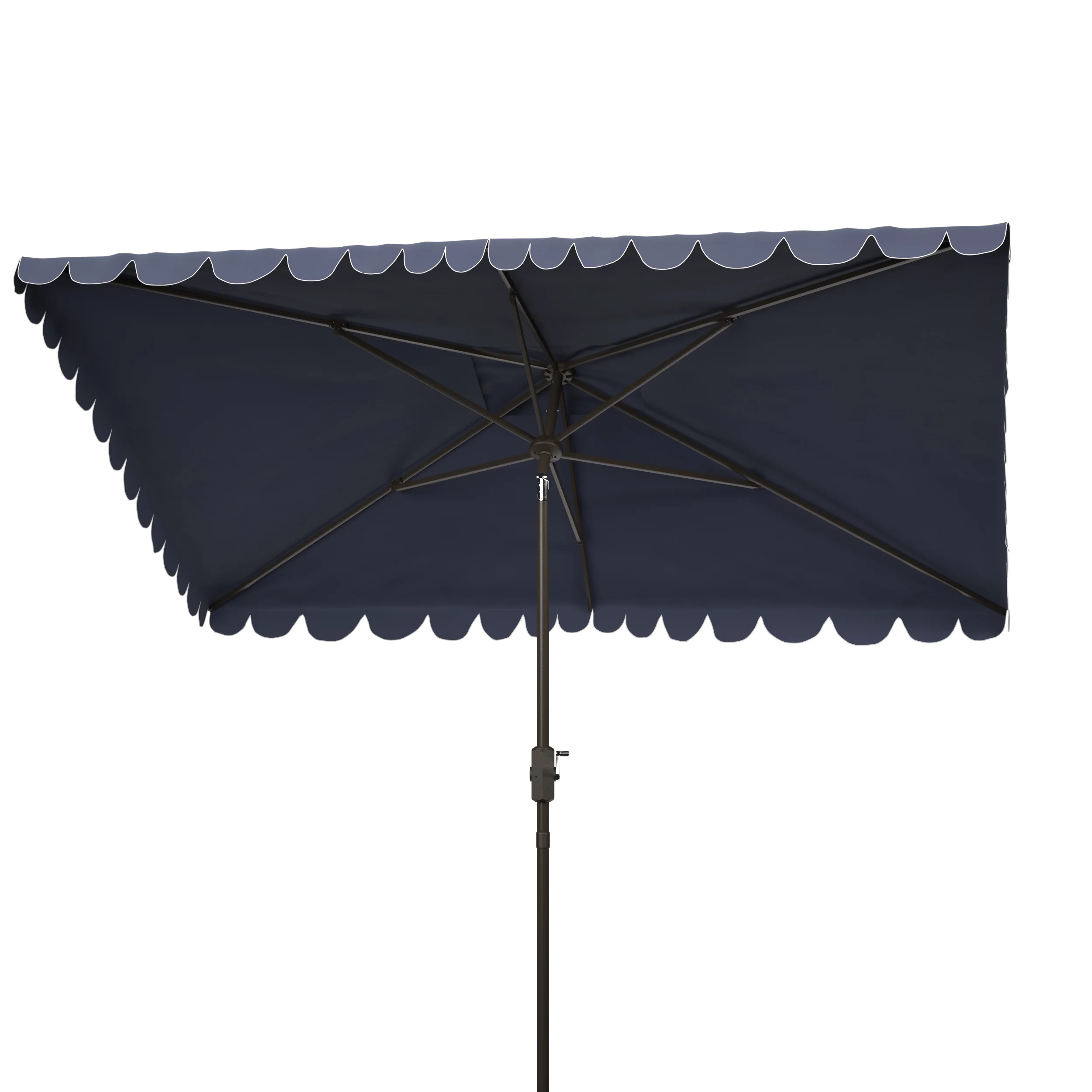 SAFAVIEH Outdoor Collection Venice 6.5 x 10-Foot Rectangle Umbrella Navy/White