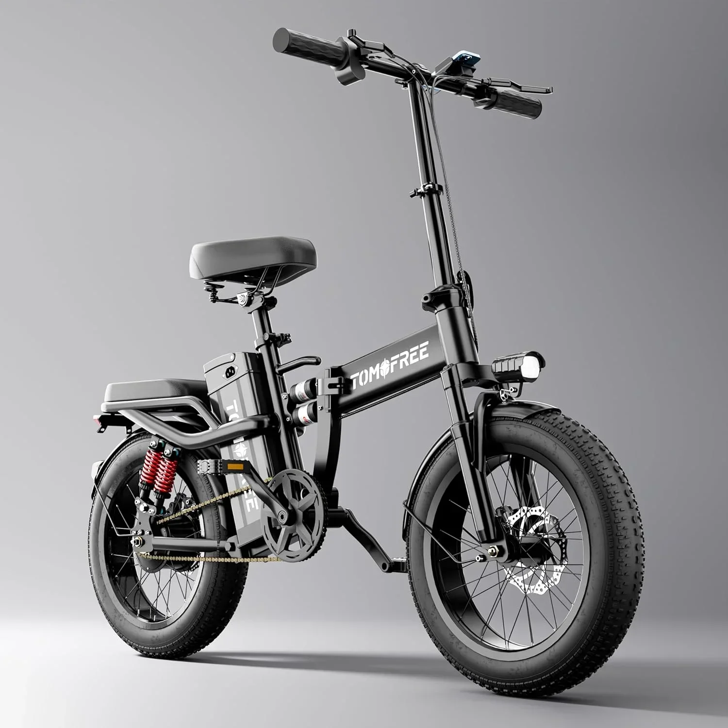Tomofree Folding Electric Bike For Adults, 1200W, 48V 20Ah, 16 x 3in Tire, 330lbs, Black - T1