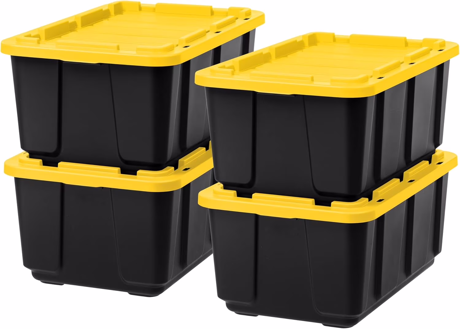 IRIS USA 27Gal/108Qt 4 Pack Large All-Weather Heavy-Duty Stackable Storage Plastic Bin Tote Container with Quick Snap Lid, (30" L x 20" W x 14" H)