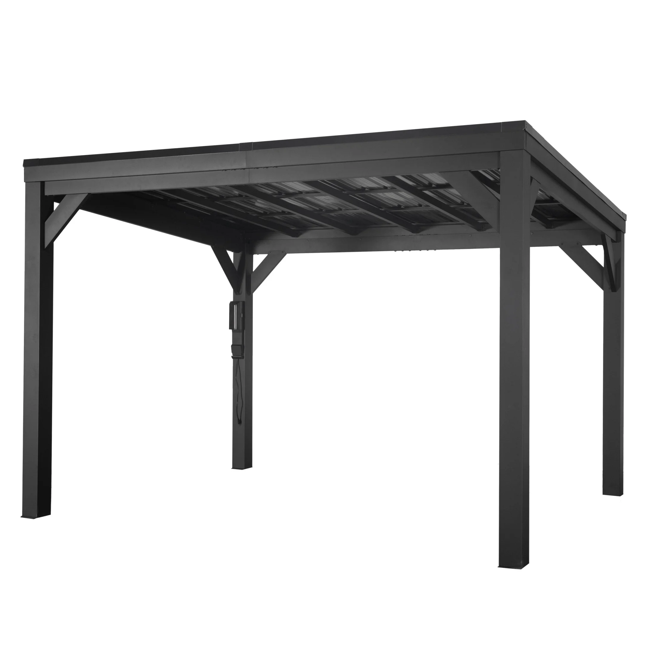 Backyard Discovery Stonebridge 12′ x 9.5′ Galvanized Steel Gazebo, Steel Roof, PowerPort
