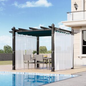 Outdoor Retractable Pergola with Sun Shade Canopy, 10' X 10'/10' X 13' Patio Metal Shelter for Garden Porch Beach Pavilion Grill Gazebo, Modern Yard Grape Trellis Pergola