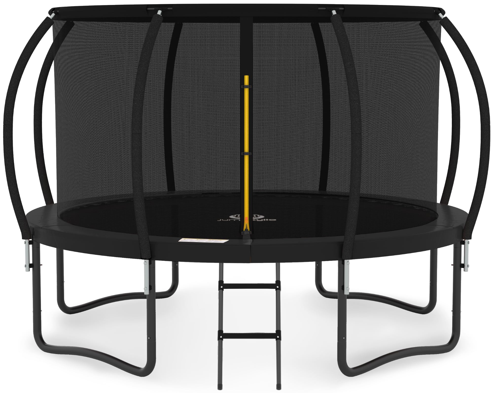 JUMPZYLLA Outdoor Trampoline With Enclosure, 8FT, Black & Blue – 14FT