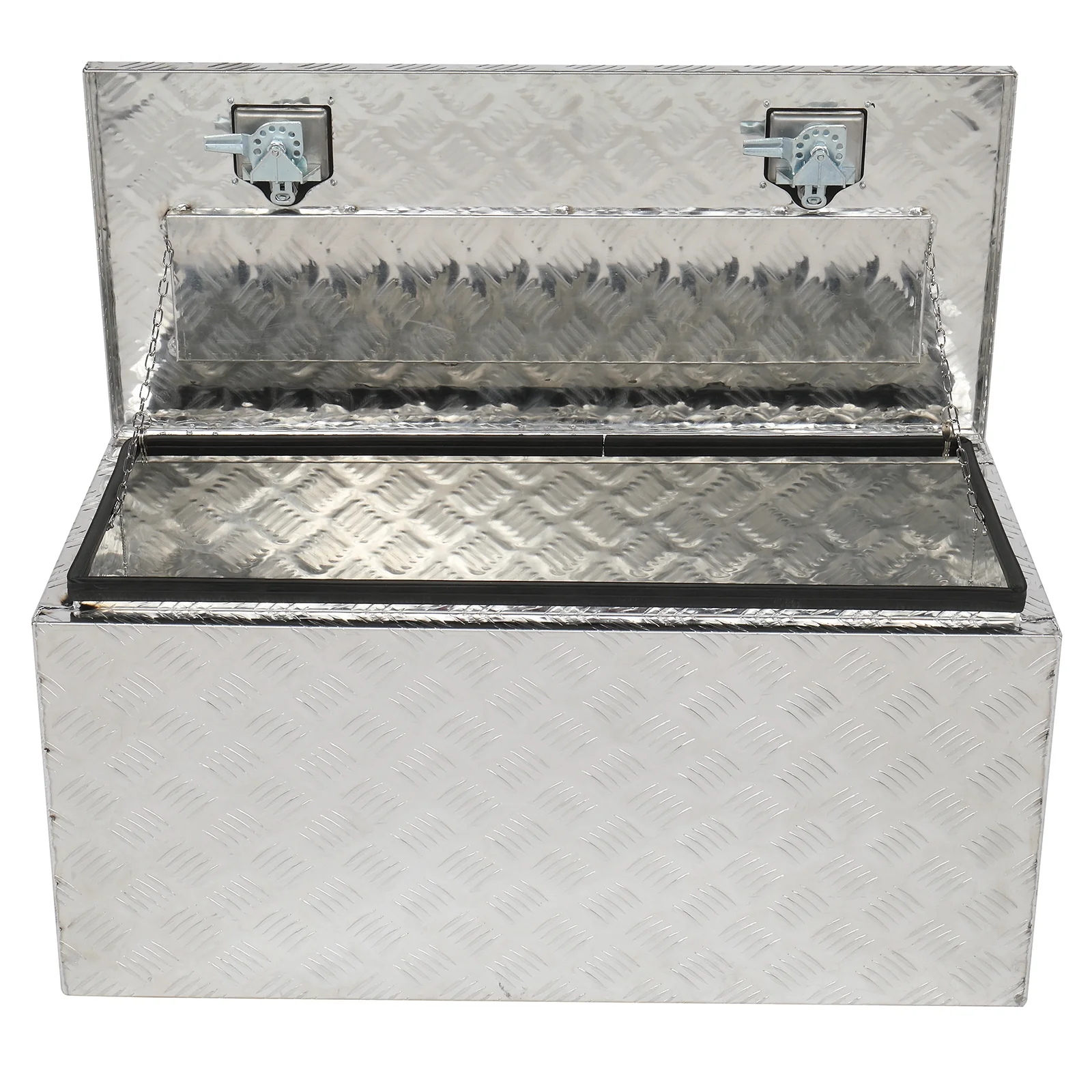 GZXS 36″ Aluminum Storage Box Truck Underbody Toolbox Trailer RV Tool Heavy Duty Aluminum Tool RV ATV Trailer Storage Boxes W/Locks Keys Silver (36″ x 18″ x 17″)